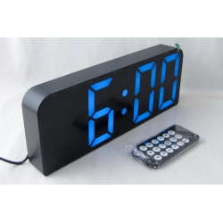 Часы-будильник электронные GH-8016 черный корпус (белые цифры) с пультом