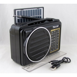 Радиоприёмник RX-BT807SD (FM, AM, SW акк. 18650, шнур TYPE-C) USB, TF, Bluetooth, солнеч., с продсве