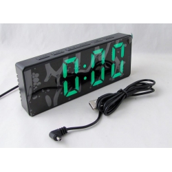 Часы-будильник электронные DS-3806 (зеленые цифры)