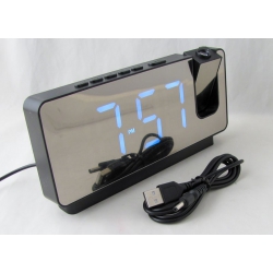 Часы-будильник электронные DS-6818 (белые цифры) проекционные