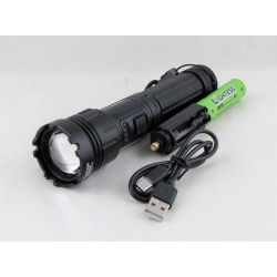 Фонарь светодиодный WH-01-PM10-TG (1 мощ.+1 больш., акк., мигалка, шнур TYPE-C) с магнитом, zoom