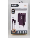 Сетевое зарядное устройство с кабелем LIGHTNING 3A XQ-65-IP черный 1м PD20W + USB QC3.0