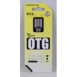 Переходник USB-TYPE-C OTG BV-3 BOROFONE блистер