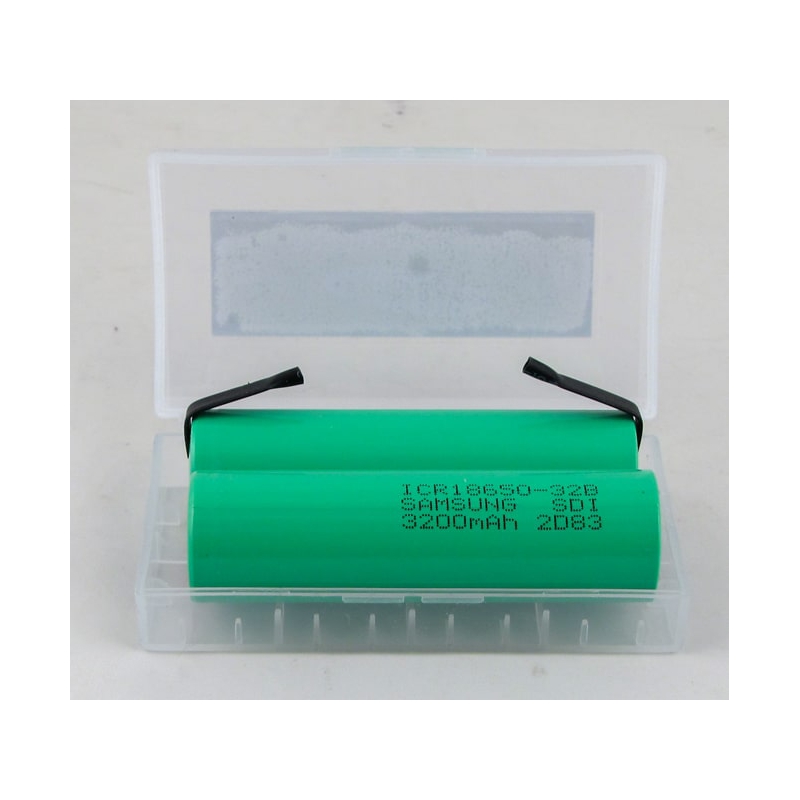 Аккумулятор 18650 3200mA SAMSUNG (по 2шт) зеленый с лепестковыми выводами