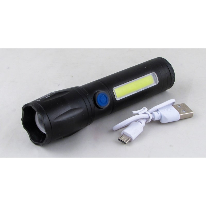 Фонарь светодиодный RE-C81 (1 мощ.+ 1 больш., встроен. акк.+ шнур microUSB) zoom
