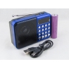 Радиоприёмник C-3 (FM) USB, TF аккум.18650, шнур miniUSB синий