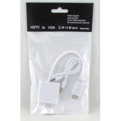 Переходник HDMI-VGA + AUX белый H-178