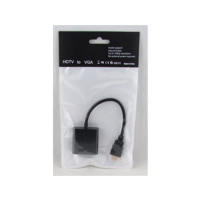 Переходник HDMI-VGA черный H-179