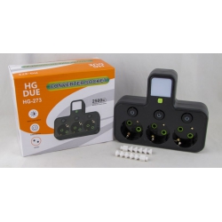 Сетевой фильтр HG-273 (3 гнезда) без провода, с подсветкой