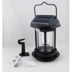 Фонарь для кемпинга YD-2086 (1 желт., шнур TYPE-C) 4 режима, подвесной, солнеч. батарея