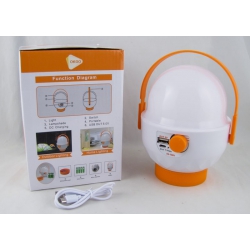 Фонарь для кемпинга FA-7001 (1 больш., 2 акк.18650, шнур microUSB, разъем USB) с регулятором