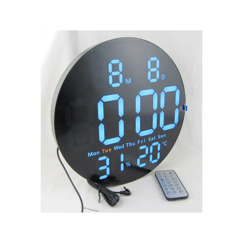 Часы-будильник электронные DS-5501 (белые цифры) с пультом, влажность, температура