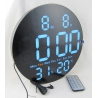 Часы-будильник электронные DS-5501 (белые цифры) с пультом, влажность, температура