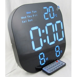 Часы-будильник электронные GH-6633 (белые+синие цифры) с температурой, с датой, с пультом