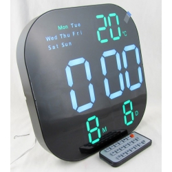 Часы-будильник электронные GH-6633 (белые+зеленые цифры) с температурой, с датой, с пультом