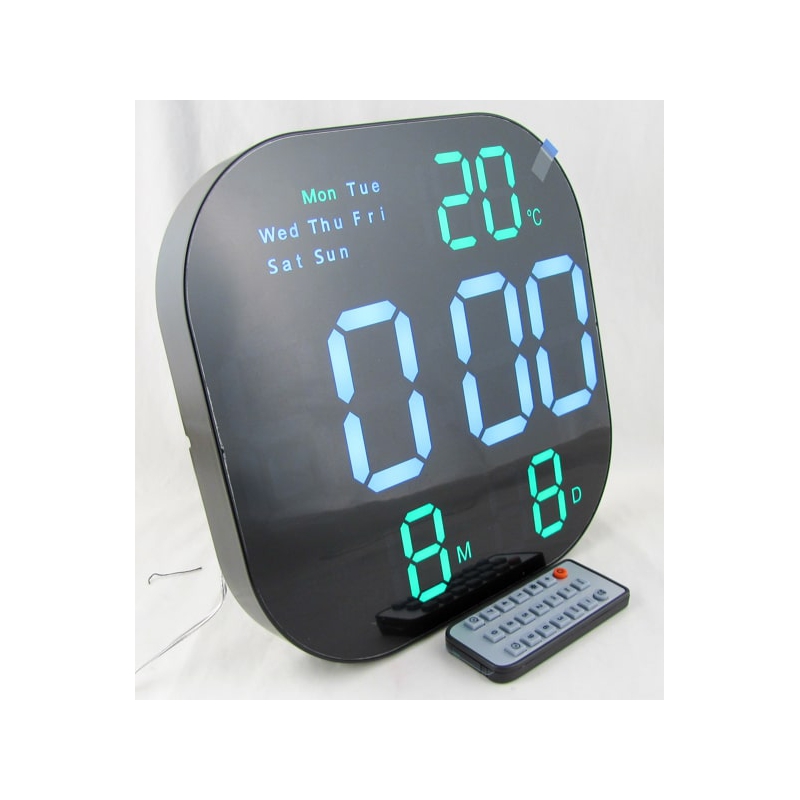 Часы-будильник электронные GH-6633 (белые+зеленые цифры) с температурой, с датой, с пультом