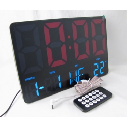 Часы-будильник электронные GH-0717L (красные цифры) с датой, температурой, с пультом