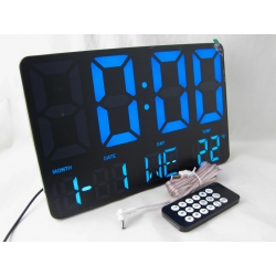 Часы-будильник электронные GH-0717L (синие цифры) с датой, температурой, с пультом