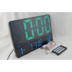 Часы-будильник электронные GH-0717L (зеленые цифры) с датой, температурой, с пультом