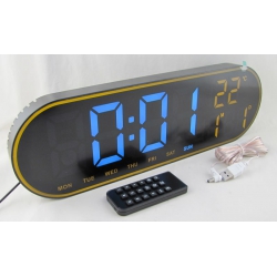 Часы-будильник электронные GH-8021 (оранжевые цифры) с температурой, с датой, с пультом