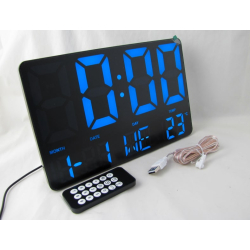 Часы-будильник электронные GH-0717L (белые+белые цифры) с датой, температурой, с пультом