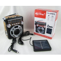 Радиоприёмник PX-299BT-S (FM,,AM,SW1/2/3) TF, USB встроен. аккум. солнеч. батар., фонарь, Bluetooth