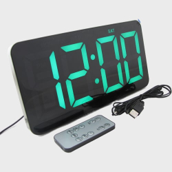 Часы-будильник электронные RE-2803 (зеленые цифры) с пультом