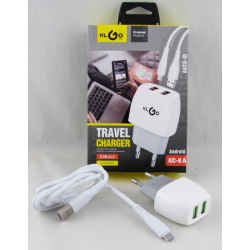 Сетевое зарядное устройство с кабелем SAMSUNG 2,4A KC-8A-V8 2USB KLGO