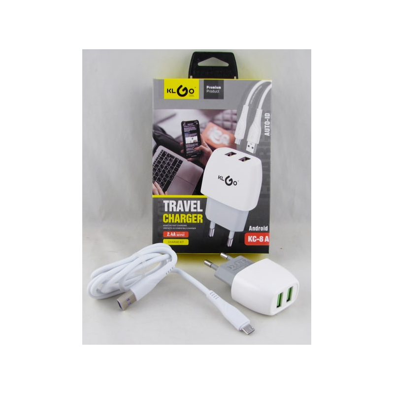 Сетевое зарядное устройство с кабелем SAMSUNG 2,4A KC-8A-V8 2USB KLGO