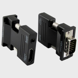 Переходник HDMI-VGA + AUX черный H-181