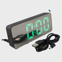 Часы-будильник электронные DS-3821L (зеленые цифры)