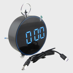 Часы-будильник электронные RE-8025 черный корпус (белые цифры)