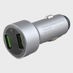 Зарядное устройство (2 USB) 5V 2,4A прикур. CR-16 серебристый с вольтметром Зарядное устройство (2 USB) 5V 2,4A прикур. CR-16 серебристый с вольтметром