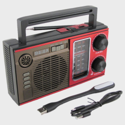 Радиоприёмник M-538BT-S 3 band (FM/AM/SW) USB, TF, аккум.18650, шнур TYPE-C, фонарь, солнечная батар