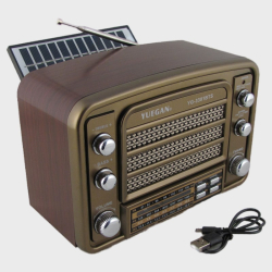 Радиоприёмник YG-3301BTS (FM/AM/SW) USB, TF, акк.18650, шнур microUSB, солнеч. батарея, Bluetooth