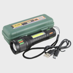 Фонарь светодиодный H-3132-PM10-TG Фонарь светодиодный H-3132-PM10-TG (1 мощ.+ 1 больш., акк, шнур TYPE-C) с индикатором, zoom