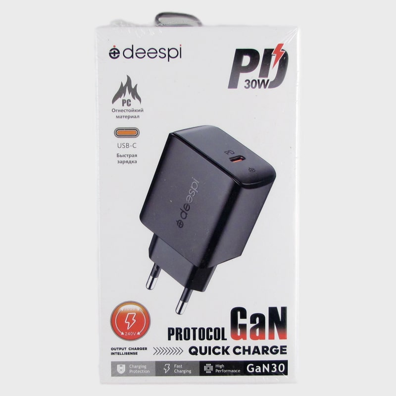 Сетевое зарядное устройство GAN-30 черный PD30W GaN Chargen ??