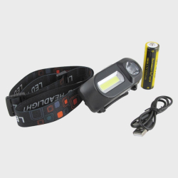 Фонарь налобный HT-821B Фонарь налобный HT-821B (1 бел./красн.+ 1 линза + аккум.+ шнур microUSB)