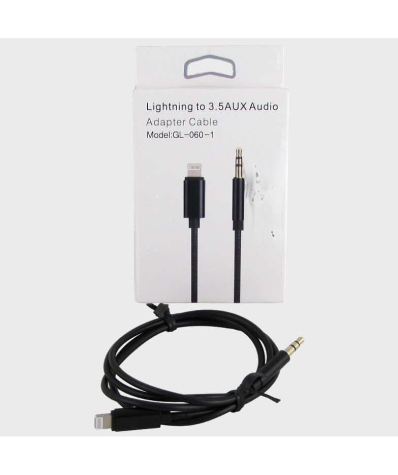 Переходник LIGHTNING - AUX (Джек 3,5мм) 1м GL-060-1 черный