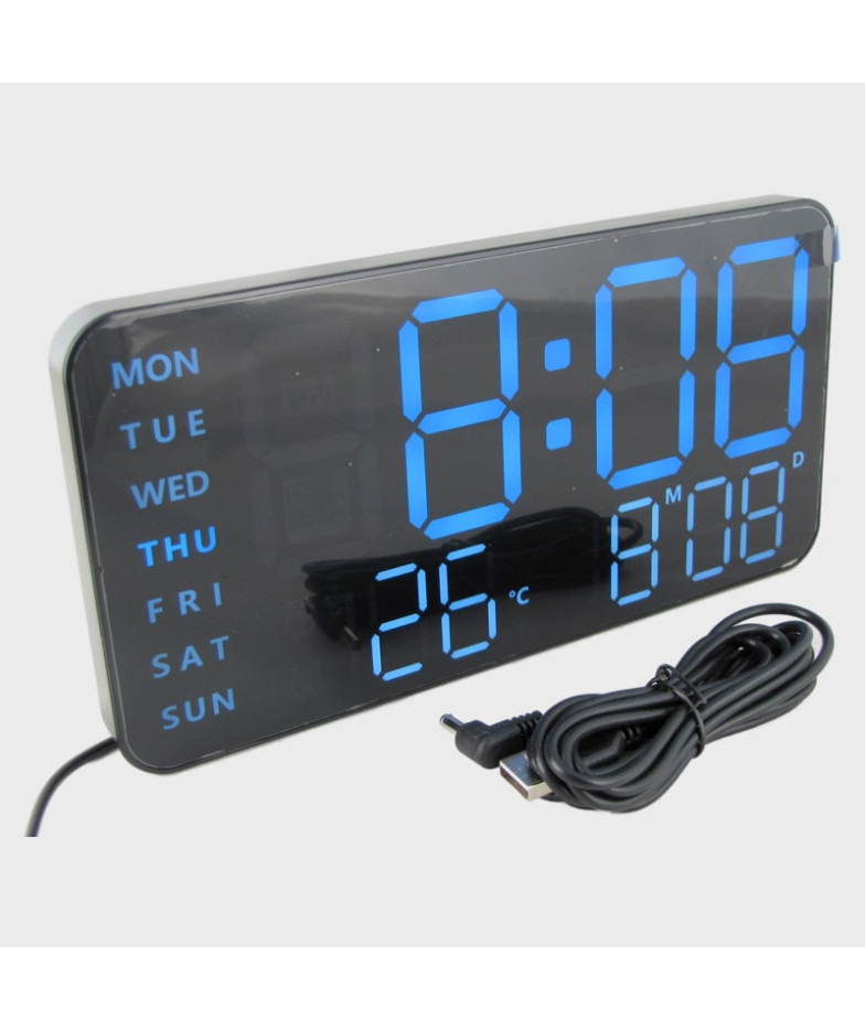 Часы-будильник электронные DS-6659 (зеленые цифры) с температурой