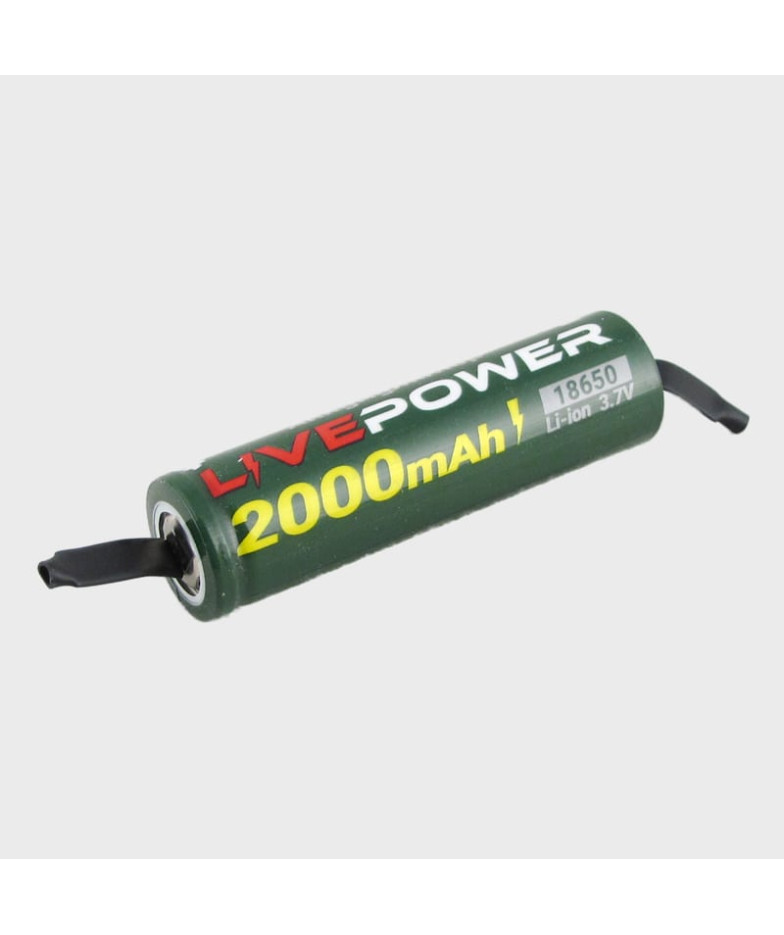 Аккумулятор для фонарика №18650 2000-1200mA LTE-53 зеленые 33,35Gr с лепестковыми выводами
