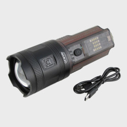 Фонарь светодиодный H-3171-PM30-TG (1 мощ.+ 12 больш., мигалка красн./син., аккум., шнур TYPE-C) zoo