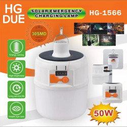 Фонарь для кемпинга HG-1566 (1 больш., шнур TYPE-C) 3 реж. с индикатором, подвесной, солнечная батар