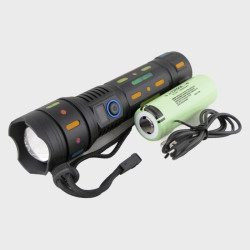 Фонарь светодиодный H-320-PM-TG60 (1 мощ., акк. 32850 + шнур TYPE-C) с индикатором, zoom