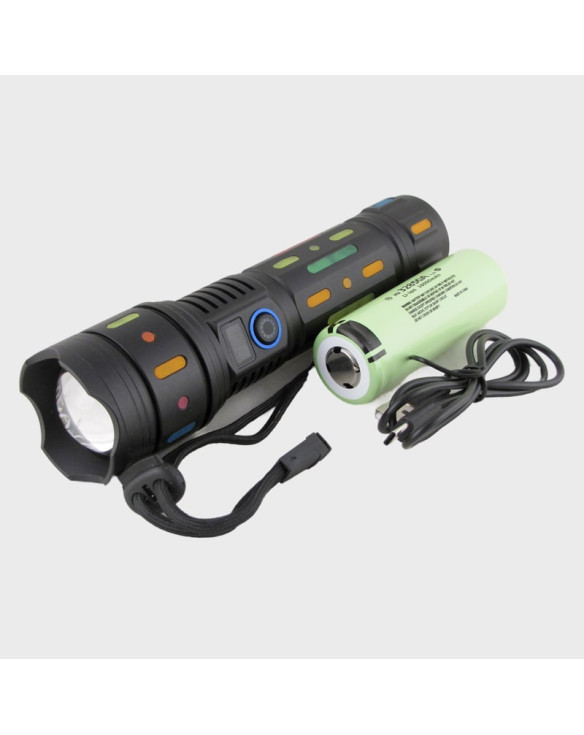Фонарь светодиодный H-320-PM-TG60 (1 мощ., акк. 32850 + шнур TYPE-C) с индикатором, zoom