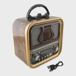 Радиоприёмник RX-740SD (FM,AM,SW) TF, USB аккум.18650, шнур TYPE-C, солнечная батарея, Ретро Радиоприёмник RX-740SD (FM,AM,SW) TF, USB аккум.18650, шнур TYPE-C, солнечная батарея, Ретро