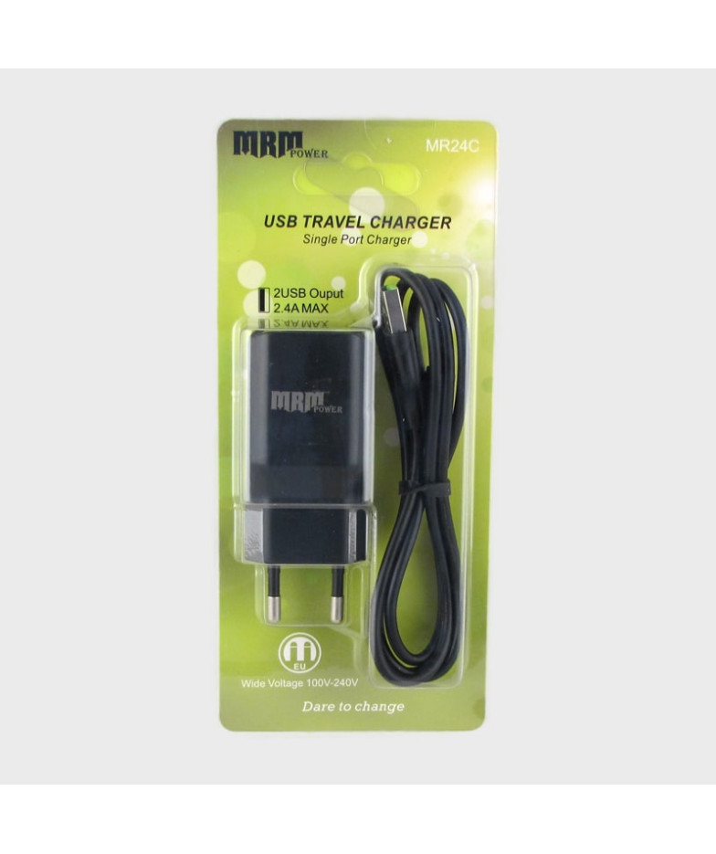 Сетевое зарядное устройство с кабелем SAMSUNG 1,2м 2,4A MR-24-V8 черное 2USB