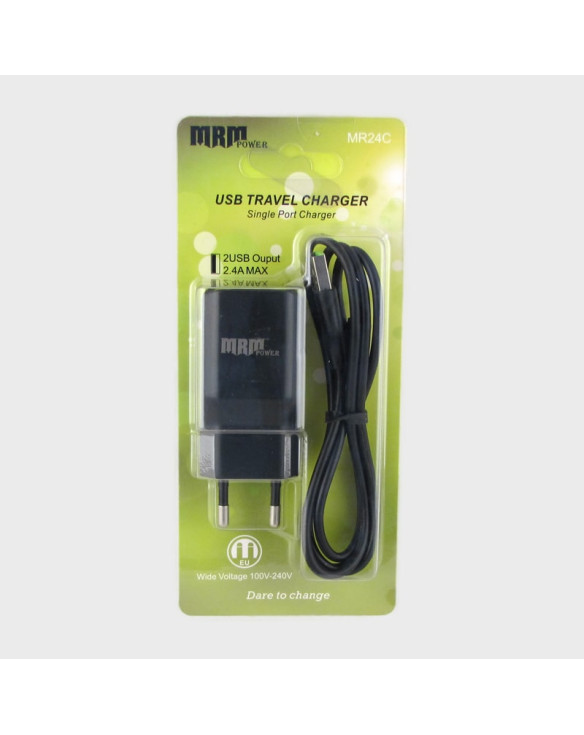 Сетевое зарядное устройство с кабелем SAMSUNG 1,2м 2,4A MR-24-V8 черное 2USB