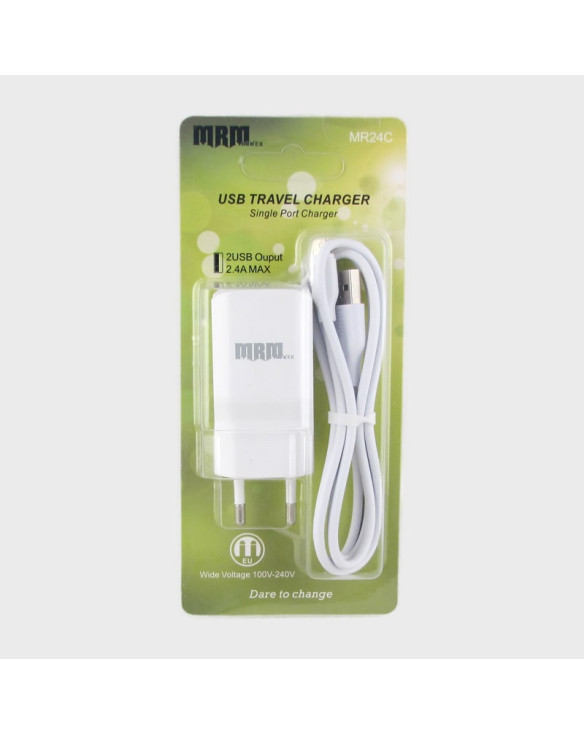 Сетевое зарядное устройство с кабелем SAMSUNG 1,2м 2,4A MR-24-V8 белое 2USB