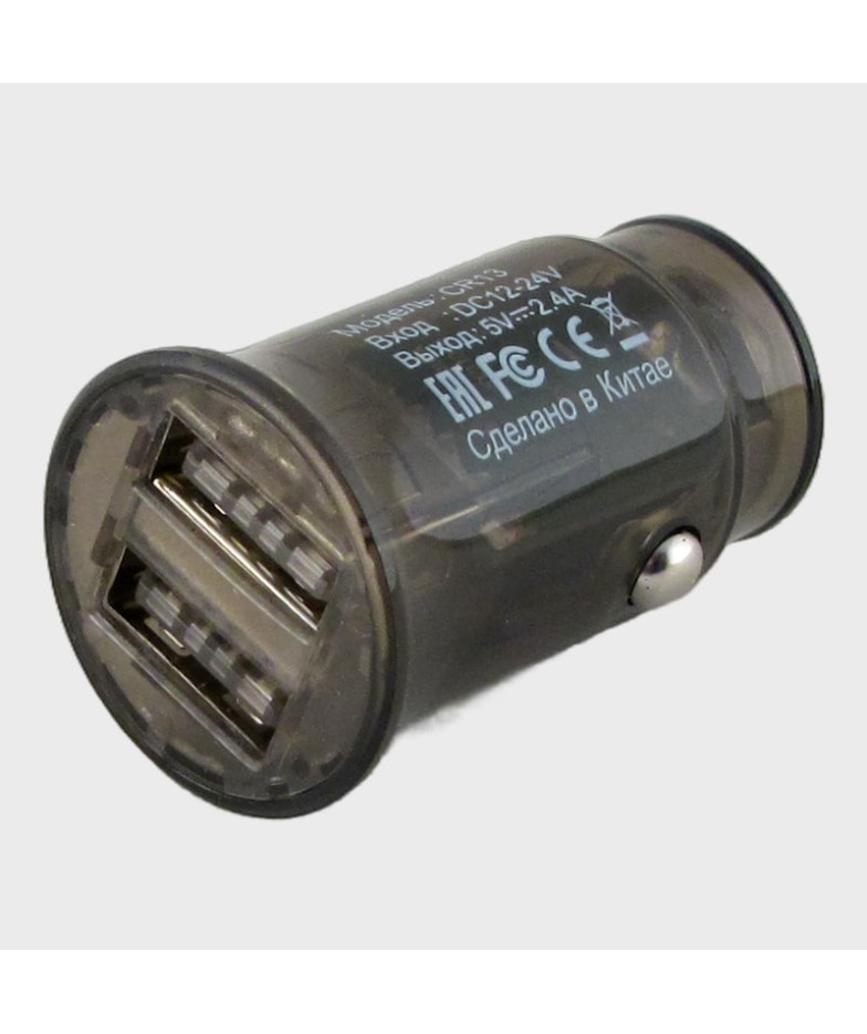 Зарядное устройство 5V 2,4A CR-13 черный 2USB без упаковки